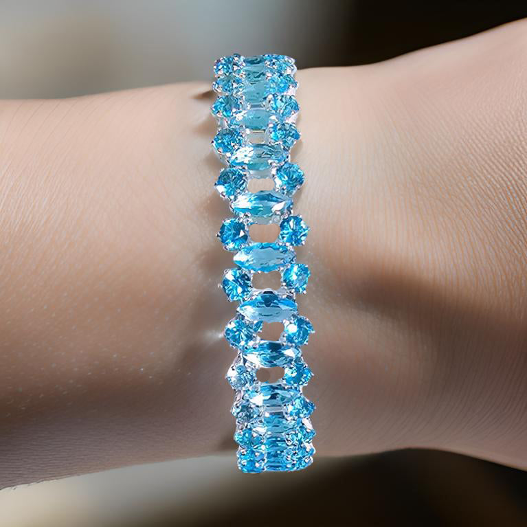 Blue Zirconia Crystal Bracelet