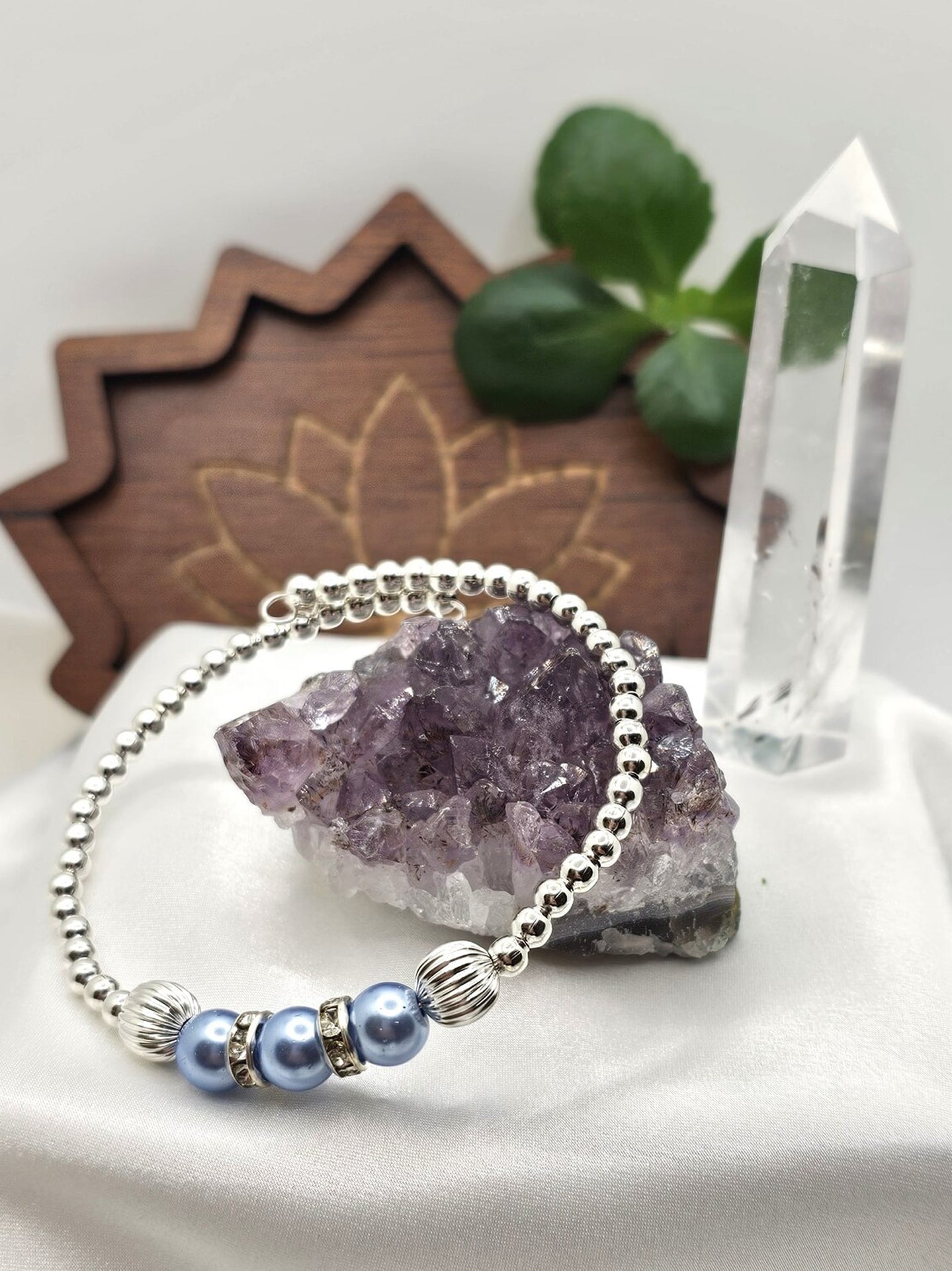 Elegant Beaded Bracelet - Wire Bracelet - CelStone Jewelry