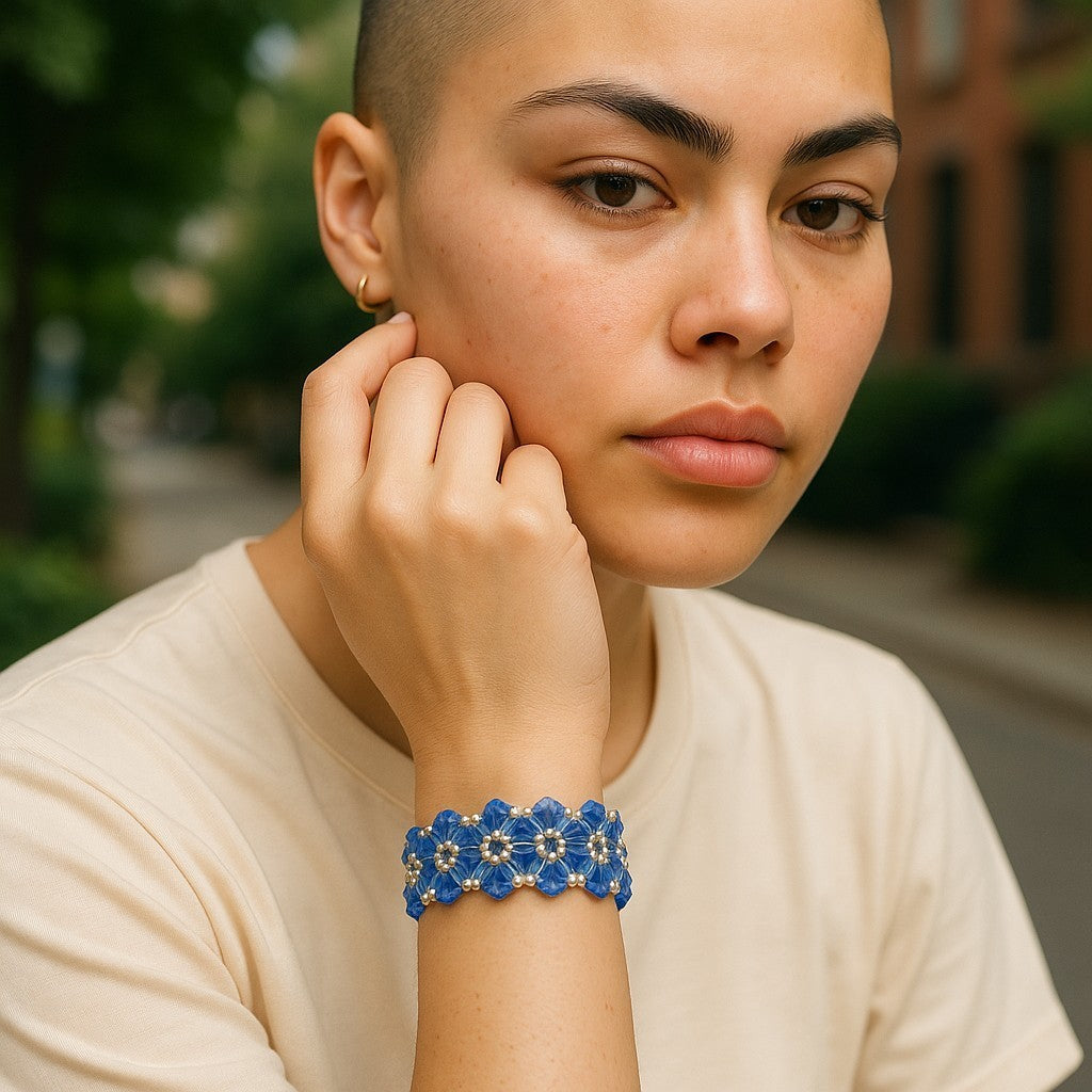 Czech MC Sapphire Blue Crystal Bracelet