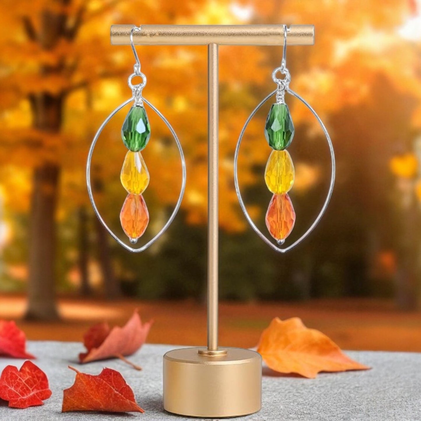 Fall crystal marquis earrings