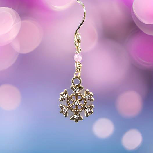 Golden Snowflake Earrings
