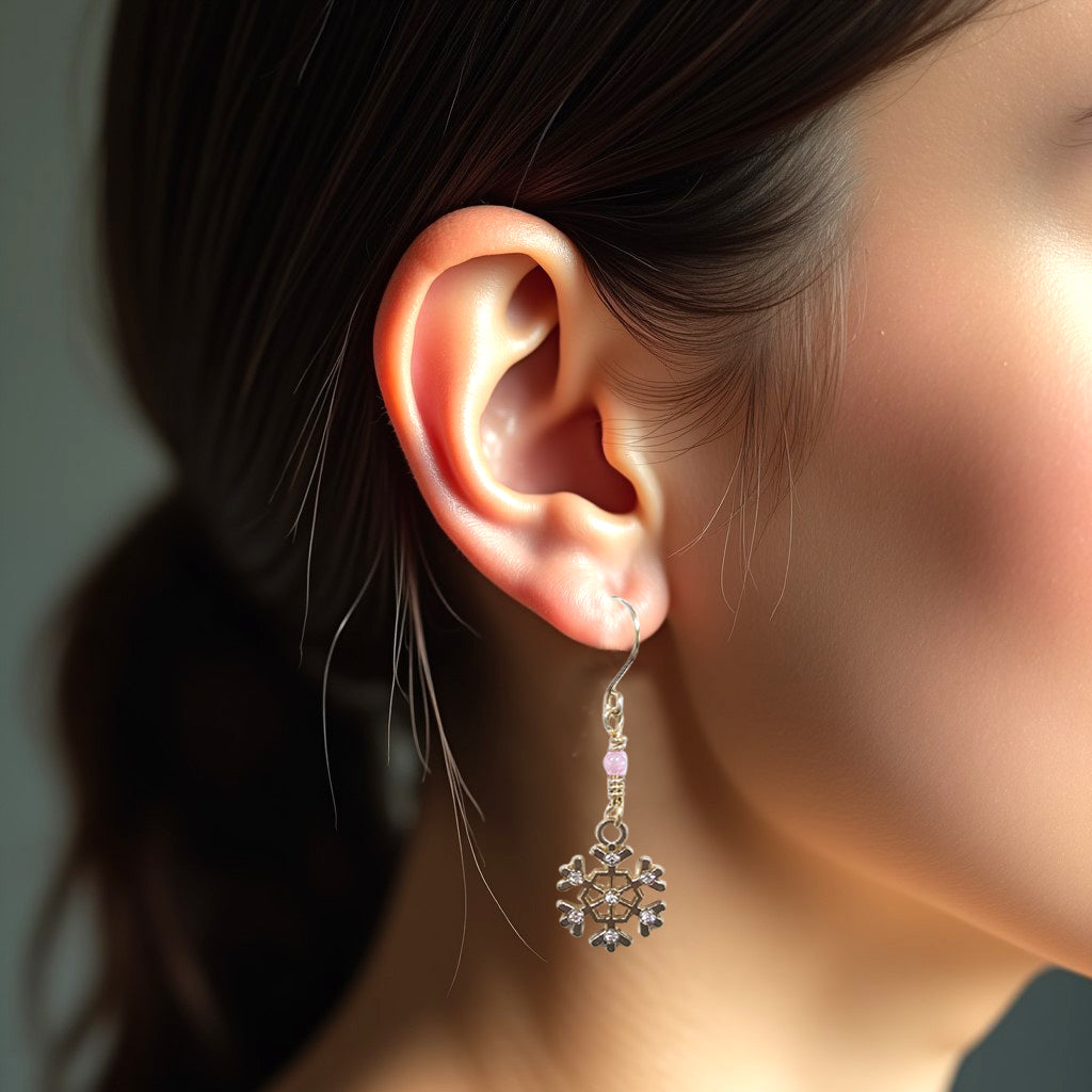 Golden Snowflake Earrings