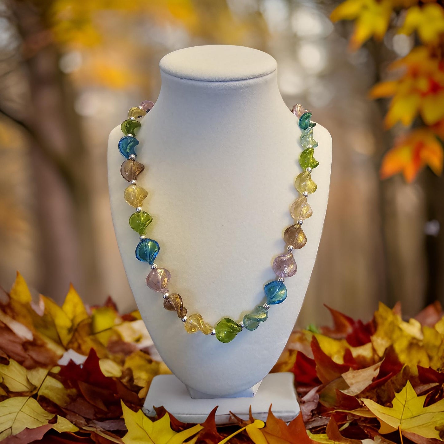 Murano Lampwork Glass Bead Necklace
