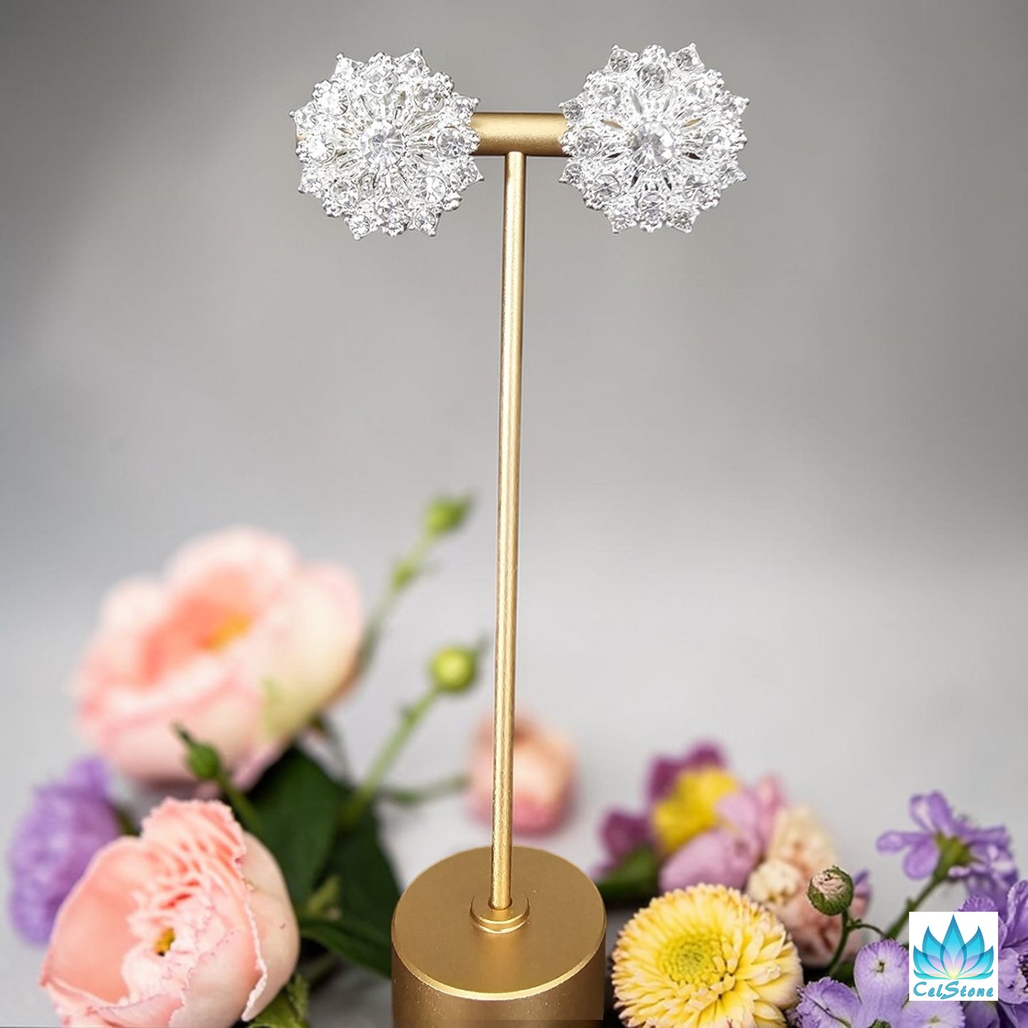 Rhinestone Statement Clip-on Earrings