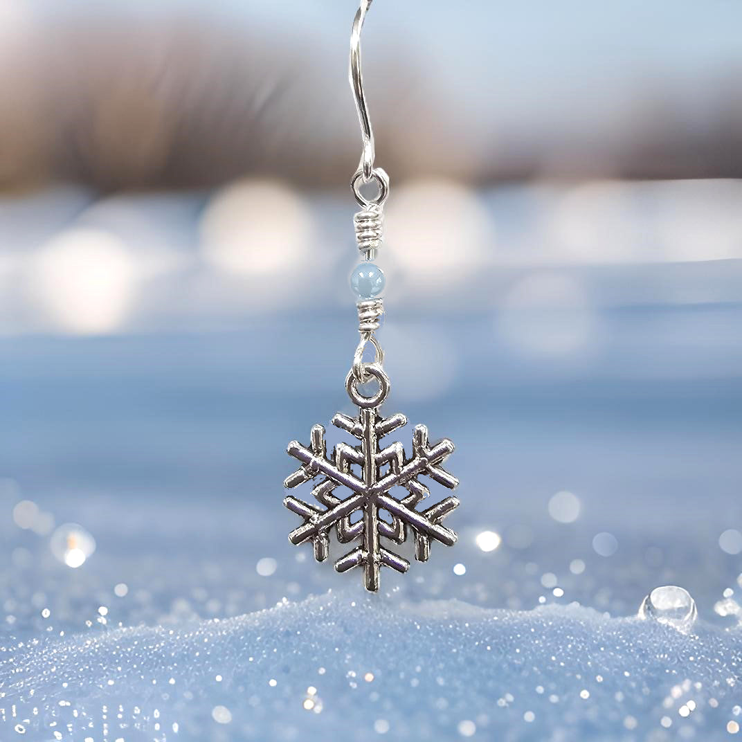 Silvertone Snowflake Earrings