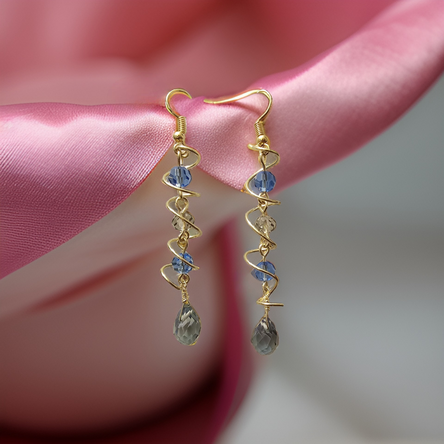 Ab Drop Earrings - Blue Crystal Earrings - CelStone Jewelry