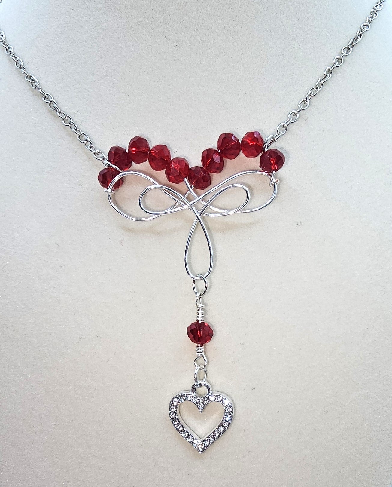 Valentine's Day Jewelry - Red Crystal Necklace - CelStone Jewelry