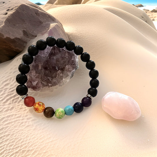 Lava Bead Bracelet - Chakra Bracelet - CelStone Jewelry