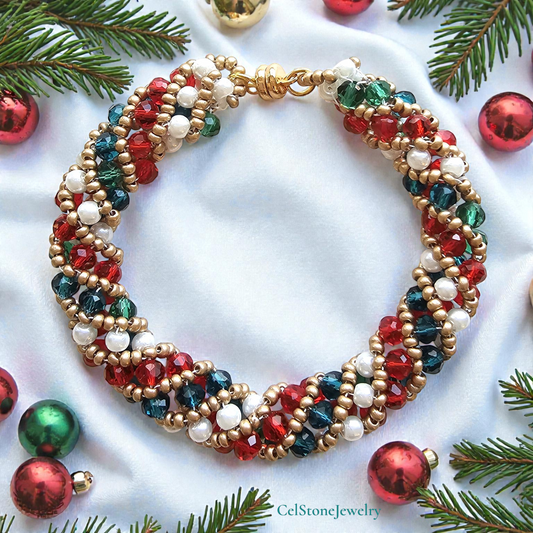 Christmas Russian Spiral Bracelet