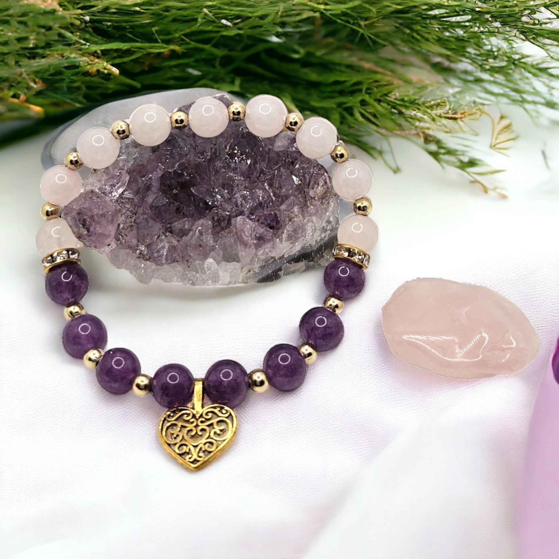 Amethyst Stretch Bracelet - Stretch Bracelet - CelStone Jewelry