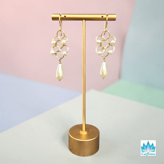 Chainmaille Pearl Drop Earrings