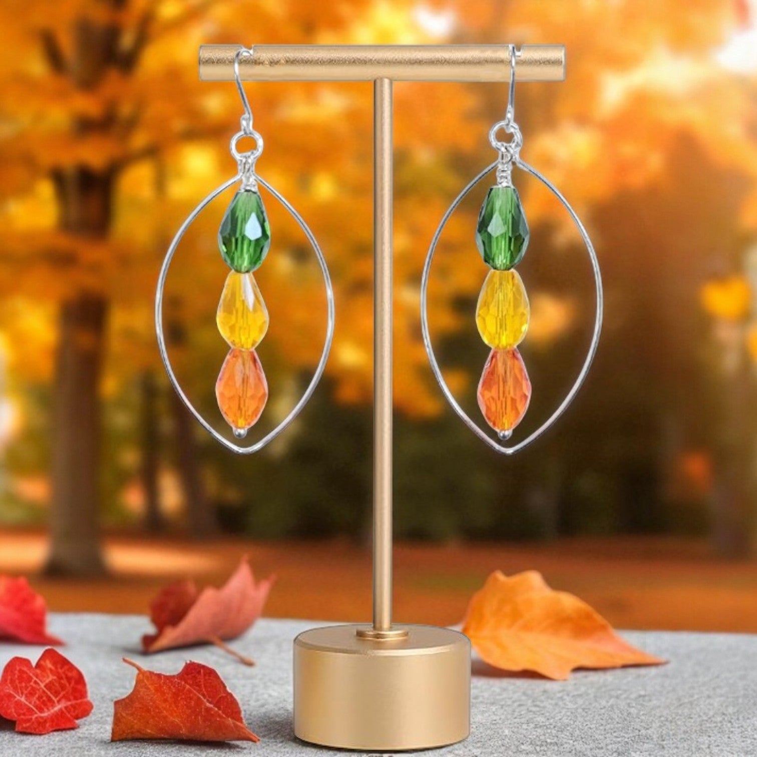 Fall crystal marquis earrings