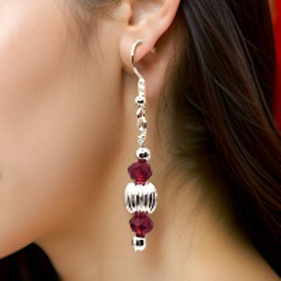 Garnet Red Earrings - Dangle Earrings - CelStone Jewelry