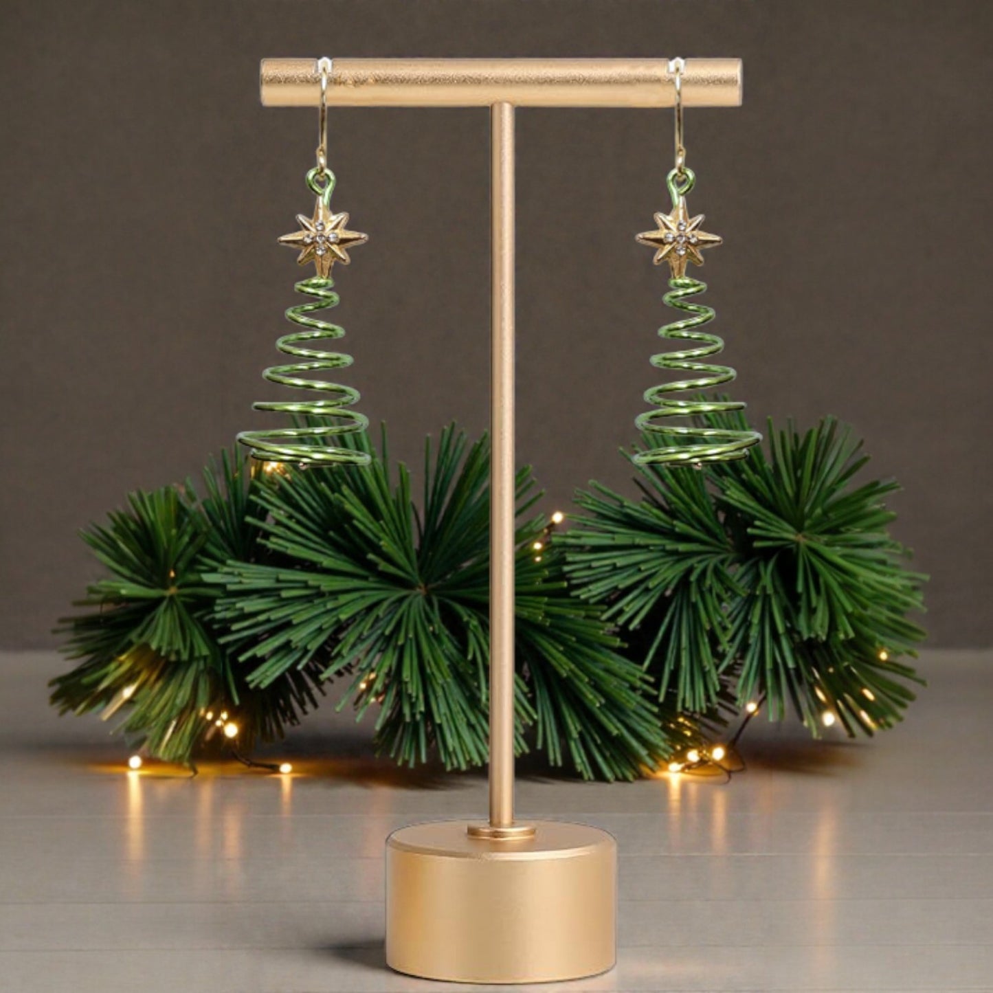 Christmas Tree Spiral Earrings