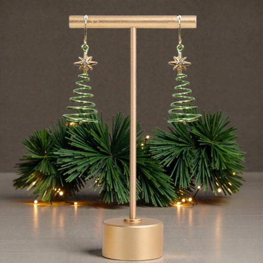 Christmas Tree Spiral Earrings
