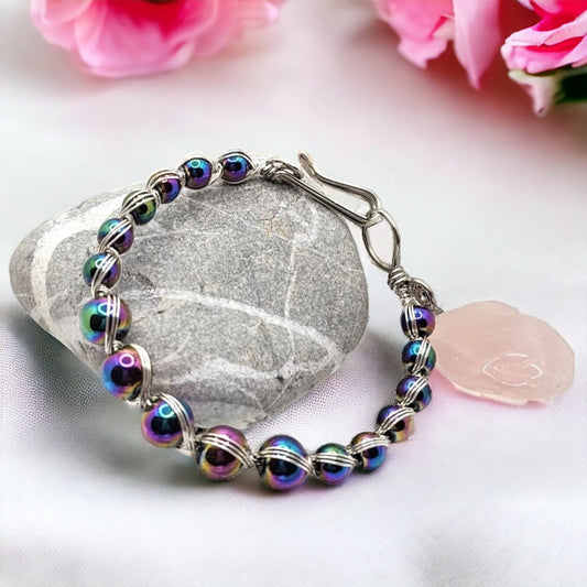 Rainbow Hematite Bracelet - Custom Size Bracelet - CelStone Jewelry