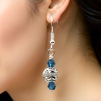 Tibetan Silver Earrings - Blue Drop Earrings - CelStone Jewelry