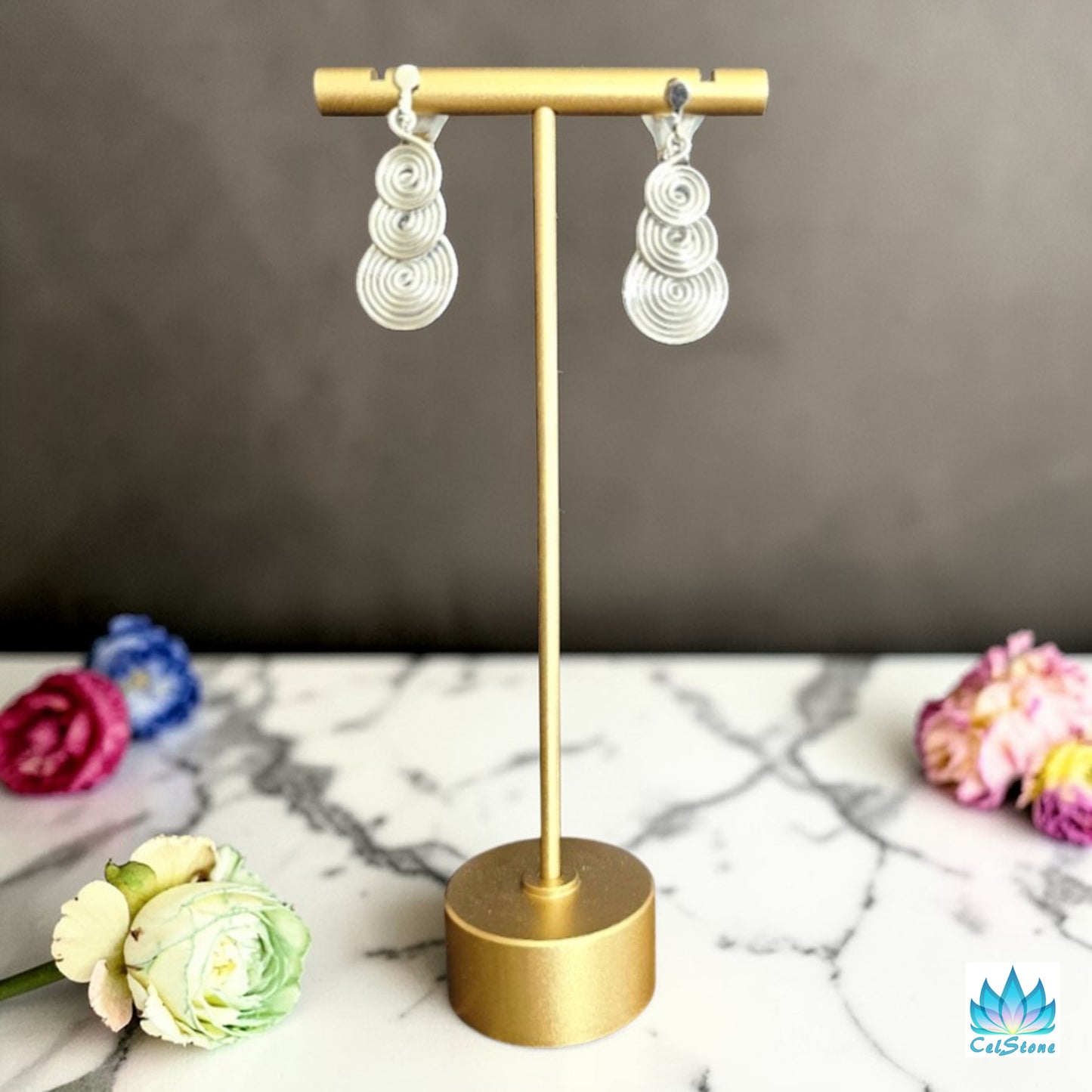 Triple Spiral Clip-on Earrings