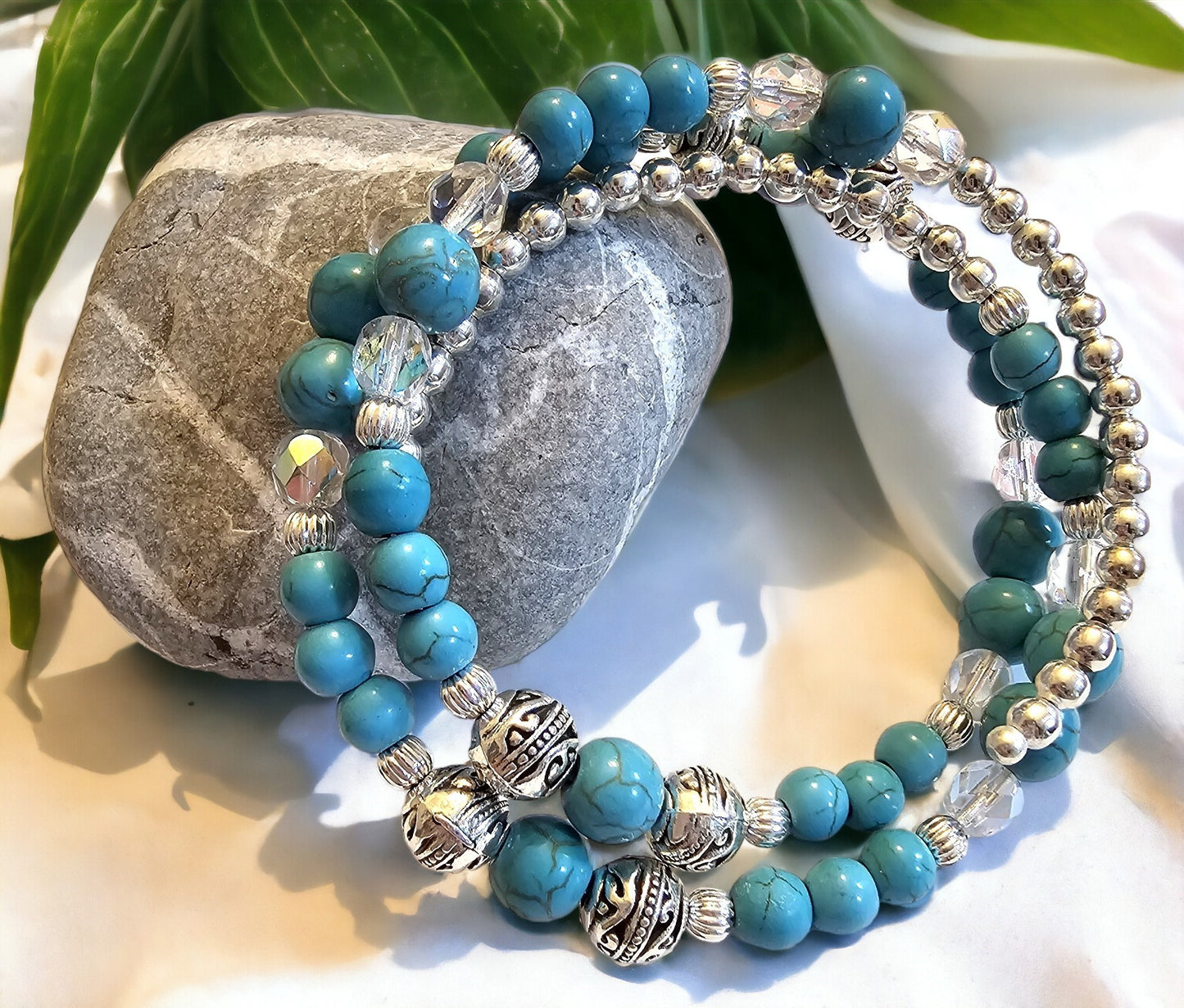 Triple Layer Bracelet - Turquoise Jewelry - CelStone Jewelry